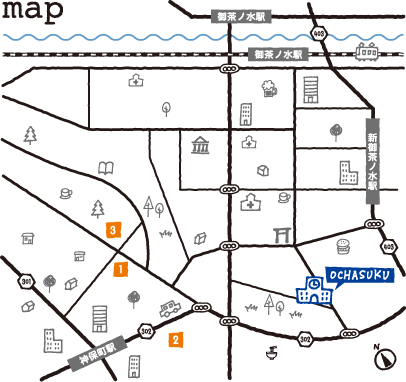 お茶スク周辺地図